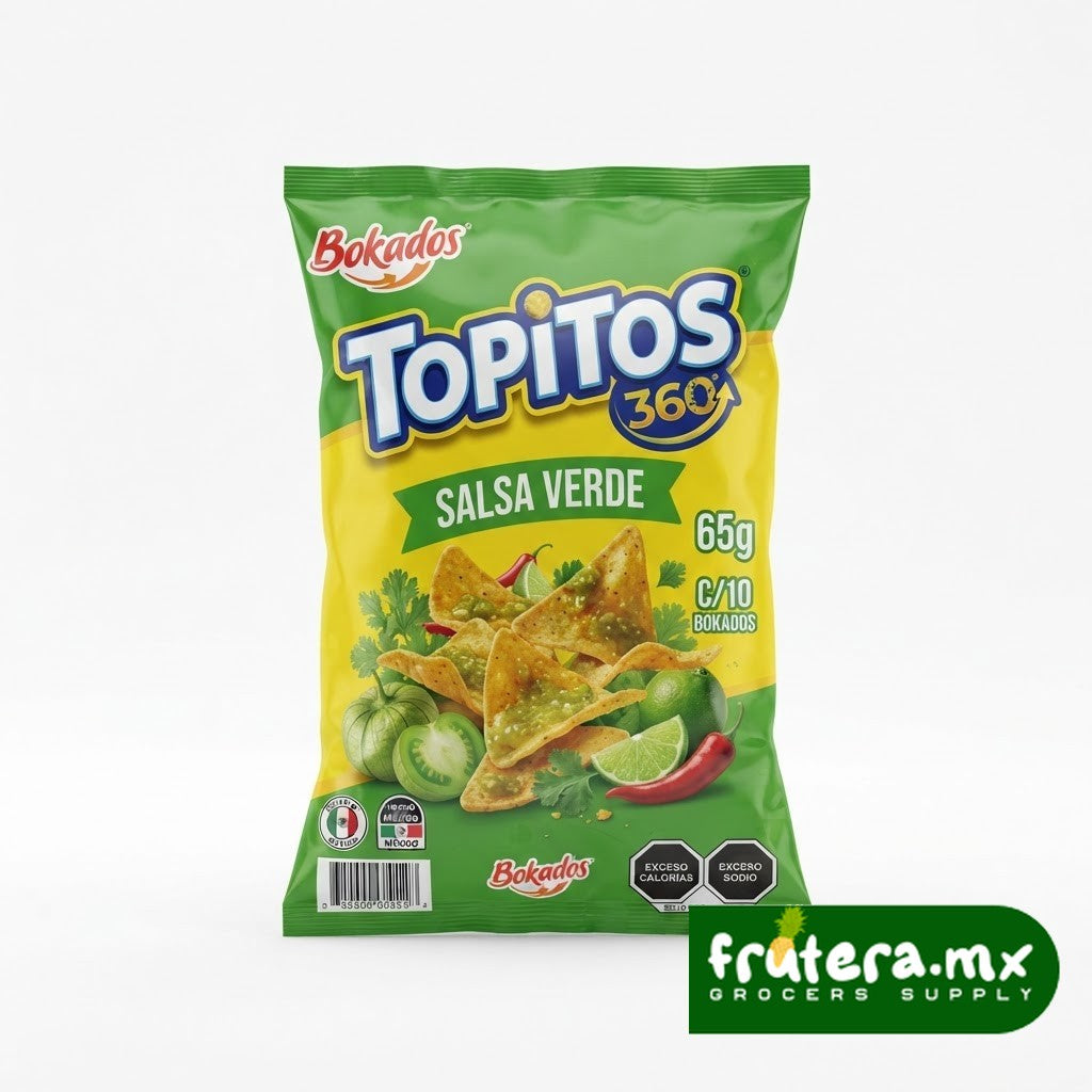 F9 TOPITOS 360 SALSA VERDE 65GR. C/10 BOKADOS