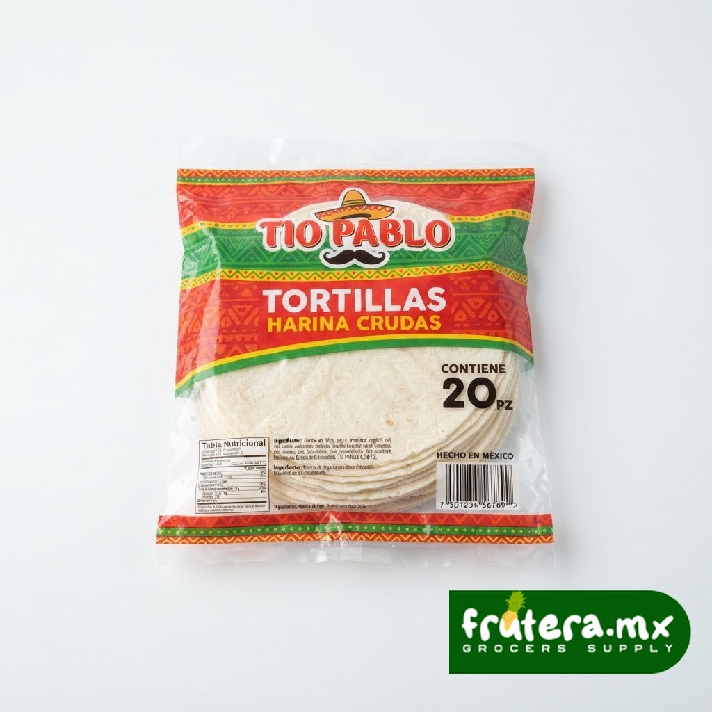 F1 TORTILLAS HARINA CRUDAS TIO PABLO C/20 PZ