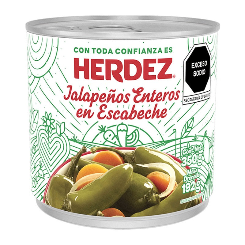 D5 CHILE JALAPEÑOS ENTEROS EN ESCABECHE 350GR