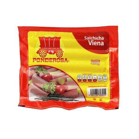 SALCHICHA VIENA PAVO PONDEROSA 420G NVO