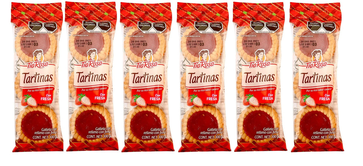 E8 TARTINAS FRESA 6P 100GRS.TIA ROSA